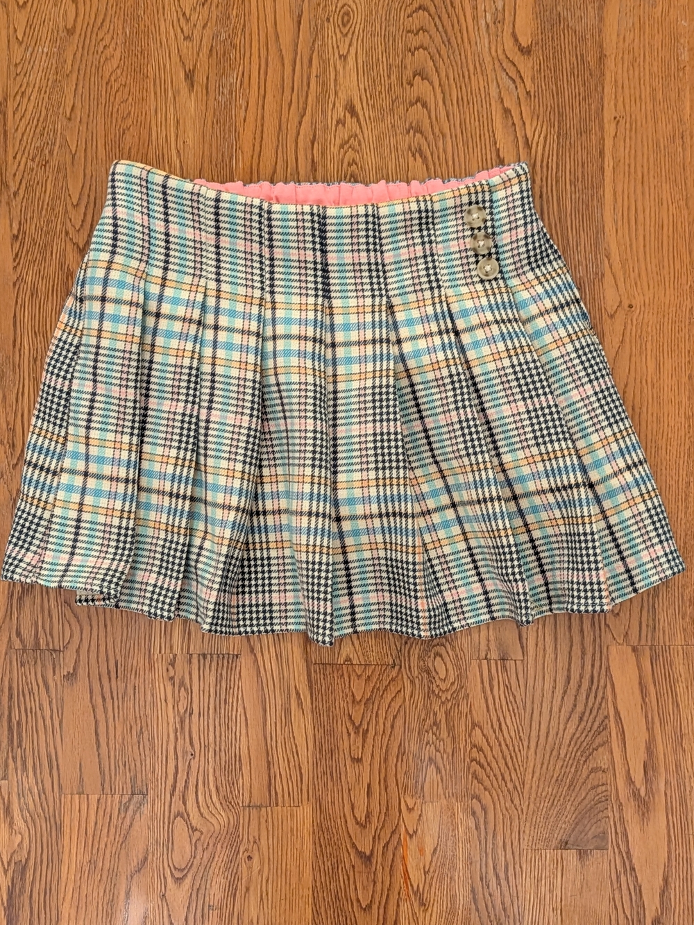 Design History Girls Pleated Plaid Skort Elastic Waist